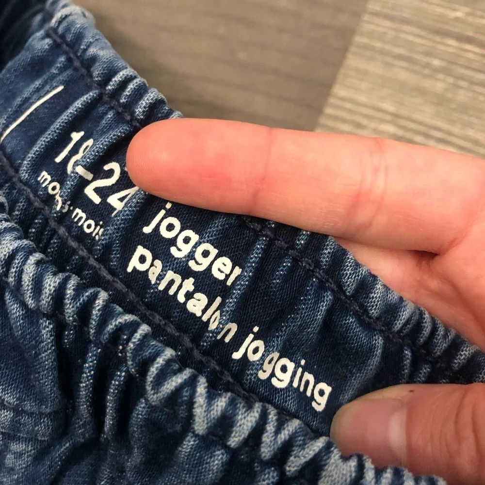 Gap Kids Denim Jogger Pull On Pants - Blue 18-24 M